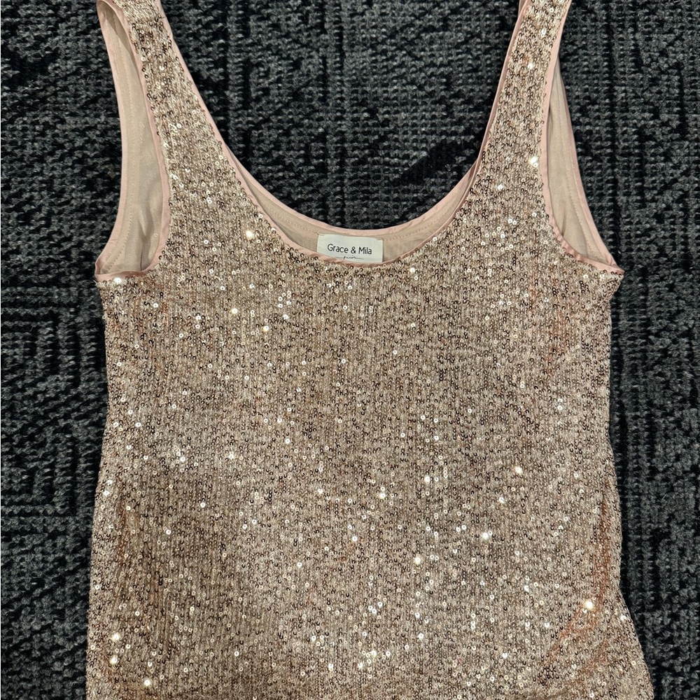 Grace & Mila Sequin Camisole - Gold